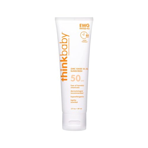 Thinkbaby SPF 50+ Baby Sunscreen – Safe, Natural Sunblock for Babies - Water Resistant Sun Cream – Broad Spectrum UVA/UVB Sun Protection – Vegan Mineral Sun...