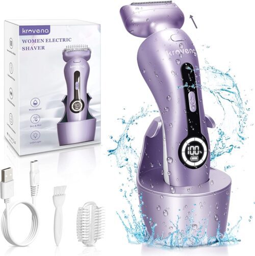 Electric Shaver for Women Best Electric Razor for Womens Bikini Legs Underarm Public Hairs Rechargeable Trimmer with Detachable Head Cordless Wet Dry Use