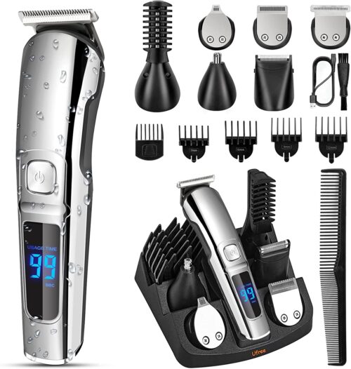 Ufree Beard Trimmer for Men, Waterproof Electric Hair Trimmer Beard Grooming Kit Mustache Trimmer Body Shaver, Cordless Hair Clippers Electric Razor for Men...